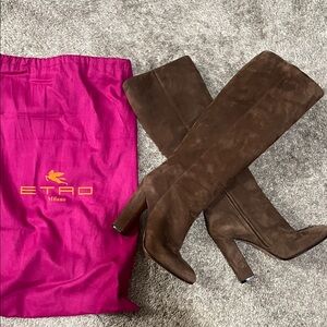 Etro Chocolate Over the Knee Boots